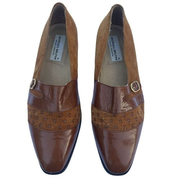 Giorgio Brutini Men’s Brown Leather  Strap Buckle Shoes Adjustable Size 13 M main image 8